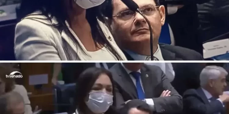 Senadora Eliziane Gama aparece na eleição do Senado com o rosto ferido e inchado