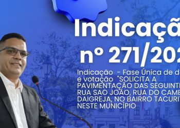 Mandato popular: Vereador de Ribamar, Fik Fik pede Pavimentação asfáltica em vias do Bairro Tacuritiua