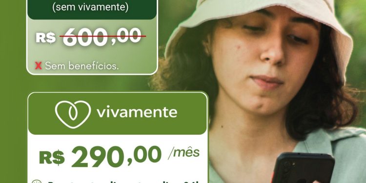 Por apenas R$ 290,00 por mês, assinantes do Vivamente têm acesso a consultas online 24 horas e descontos de até 70% em medicamentos em todo Brasil