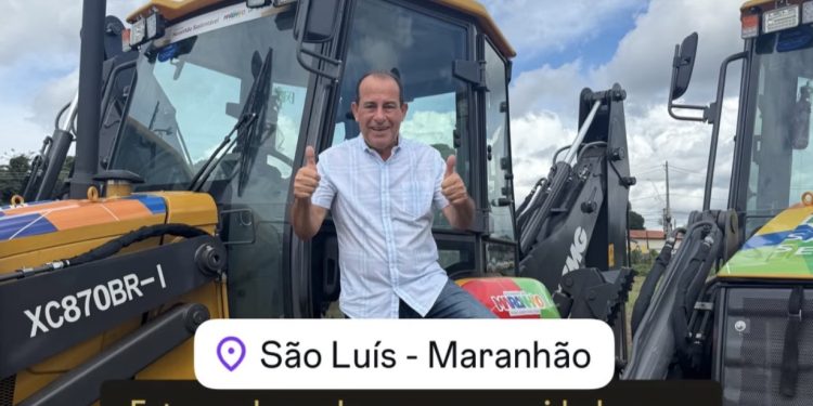Prefeito Eustáquio conquista retroescavadeira para fortalecer infraestrutura de Cidelândia