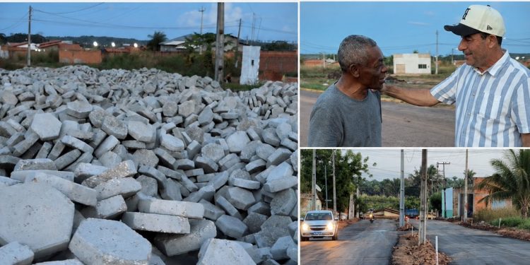 Com frentes de obras em toda Cidelândia, prefeito Eustáquio Sampaio vistoria pavimentação nos bairros Cinco Estrelas e Meio Norte