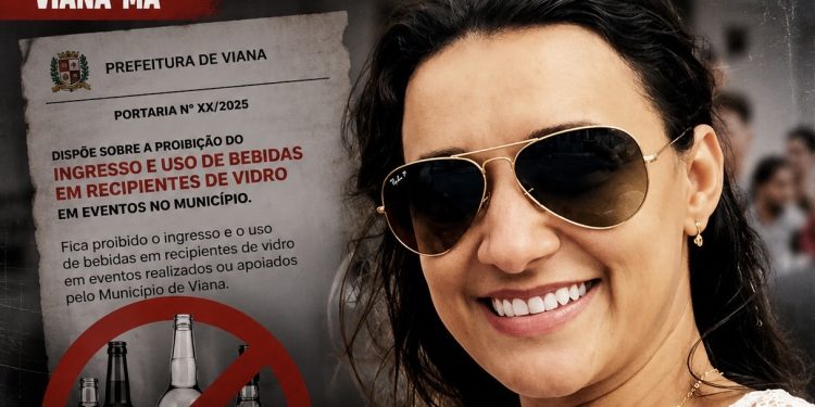 Sobrinha e secretária do prefeito de Viana aparece com garrafa de vidro e descumpre portaria editada pela própria Prefeitura