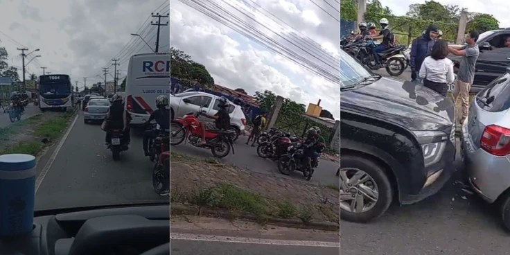 Acidentes deixam trânsito lento na Estrada de Ribamar nesta segunda-feira (13)